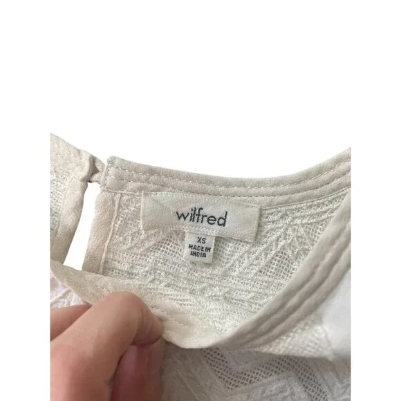 Wilfred White Sleeveless Embroidered Dress XS Lightweight Cotton - Picture 6 of 10